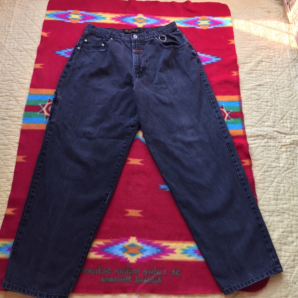 Vintage Hugo Boss Black Denim Jeans  USA  32/30 - Picture 4 of 8